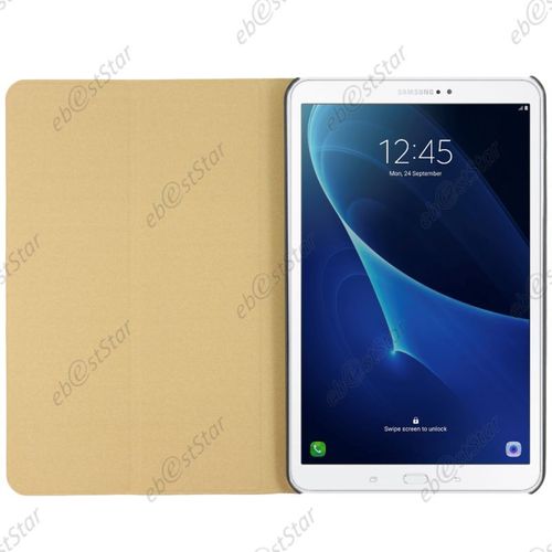 Ebeststar ® Etui Housse Intégrale Slim Smart Cover Support Pliable Pour Samsung Galaxy Tab A 2016 10.1 T580 T585 (A6), Couleur Noir [Dimensions Precises De Votre Appareil : 254.2 X 155.3 X 8.2 Mm, Écran 10.1'']