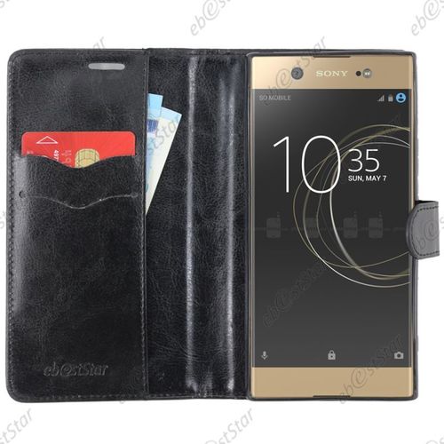Ebeststar ® Housse Portefeuille Coque Etui Protection Folio Pour Sony Xperia Xa1 Ultra, Xa1 Ultra Dual (2017), Couleur Noir [Dimensions Precises De Votre Appareil : 165 X 79 X 8.1 Mm, Écran 6'']