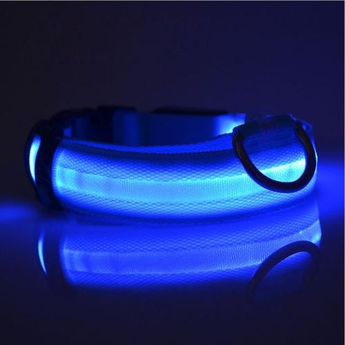 Nuit Sécurité Led Chiens Collier, Nalon Lumières Clignotant Lueur Dans L'obscurité Électrique Pet Coolars, 7 Couleurs Fournitures Pour Animaux De Compagnie Chien Chat Laisse Bleu L