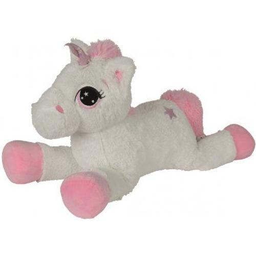 Licorne Couchee Geante Blanche 1 Metre 25 - Peluche Enfant - Nicotoy