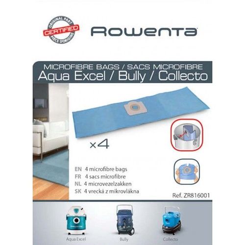 Kit De 4 Sacs Microfibre Aspirateur Rowenta Zr816001