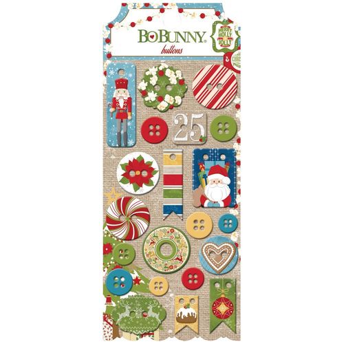 Boutons Chipboard Dear Santa 21 Pièces - Bobunny