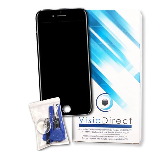 Visiodirect® Ecran Complet Pour Iphone 7 Noir Vitre Tactile + Ecran Lcd Sur Chassis De Telephone Portable + Outils