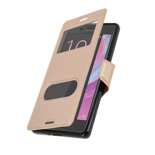 Housse Etui Folio Sony Xperia Xa 1 - Doubles Fenetres - Or