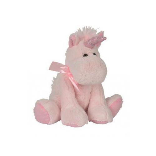 Licorne Assise Rose 36cm - Peluche Enfant