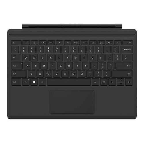 Microsoft Surface Pro 4 Type Cover - Clavier - avec trackpad, accéléromètre - rétroéclairé - QWERTY - Anglais - noir - commercial - pour Surface Pro 4