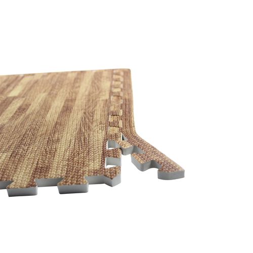 Gorilla Sports - 8 Embouts De Finition Pour Carrés De Protection En Mousse - Épaisseur 1,2cm - Coloris Noir, Bleu, Gris Ou Rouge, Bois Foncé, Bois Clair - Bois Clair