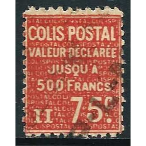 France 1933, Bel Exemplaire Oblitéré Timbre Pour Colis Postal Valeur Déclarée, Yvert 98, 75c. Rouge Vermillon, Tbe