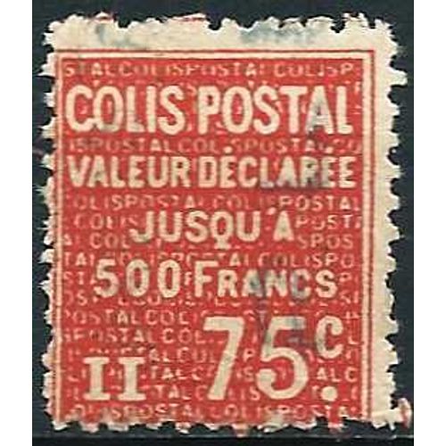 France 1933, Bel Exemplaire Oblitéré Timbre Pour Colis Postal Valeur Déclarée, Yvert 98, 75c. Rouge Vermillon, Tbe