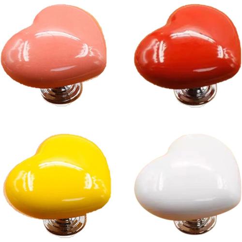 Bouton chasse d'eau wc chasse, Bouton de Toilette Love, Bouton-Poussoir pour Toilettes, Rechange colorées pour Chasse D'eau, Bouton Poussoir Décoratif, Blanc, Rose, Rouge, Jaune, 4pc