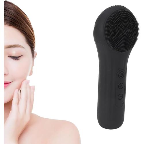 Brosse Nettoyante pour le Visage Vibrante, Brosse Nettoyante pour le Visage Vibrante en Silicone Rechargeable, Imperméable, Poignée Absorbant les Chocs, Compresse Thermique,