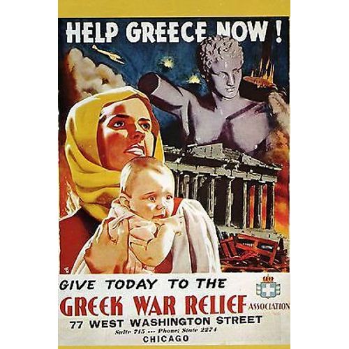 Ww2 - Photo Affiche Pour La Résistance Grecque