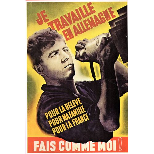 Ww2 - Affiche De Recrutement Française Pour Le Service Du Travail Obligatoire (Sto)