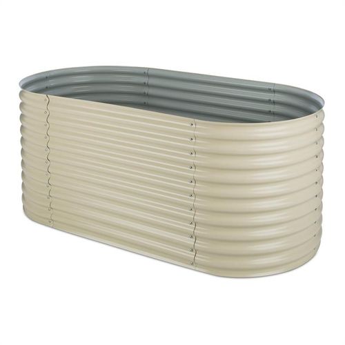 Blumfeldt High Grow Carré potager surélevé plantations 2,0 m zinc-alu beige