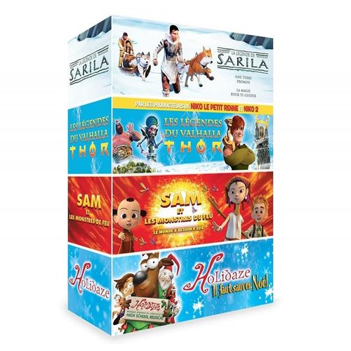 Animation - Coffret 4 Films : La Légende De Sarila + Sam Et Les Monstres De Feu + Thor Et Les Légendes Du Valhalla + Holidaze - Il Faut Sauver Noël - Pack