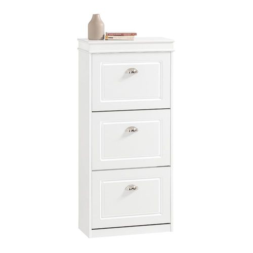 Sobuy Fsr94-W Meuble De Rangement, Armoire Et Commode À Chaussures 3 Abattants Meuble D'entrée Coffre Rangement, Blanc ¿53x24x117 Cm