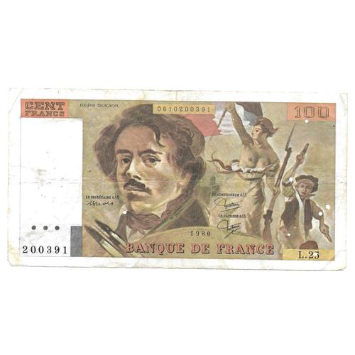 Billet 100 Francs Delacroix 1980 (L.25) Banque De France (5)