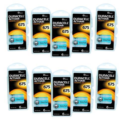 60 Piles auditives DURACELL Type 675