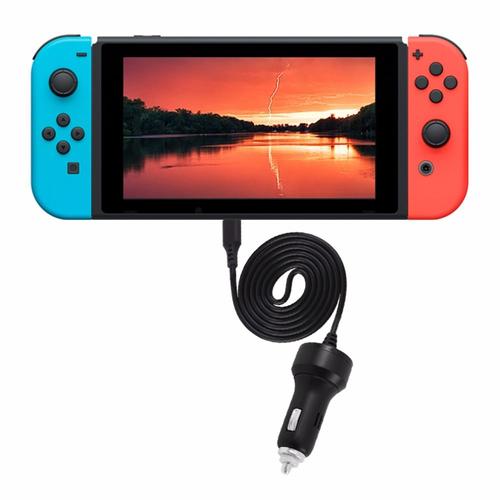 Buycool® Type-C Chargeur De Voiture Câble De Chargeur 2m Câble Plat Sans Emmêlement Chargeur De Voiture Pour Nintendo Switch Ns Console De Jeux Vidéo