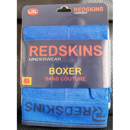 Boxer Redskins Homme Sans Couture, Bleu, L/Xl - Taille 4/5