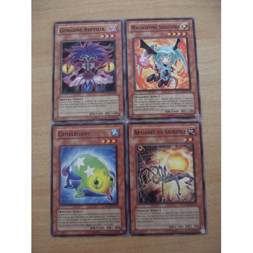 Araignée Du Sacrifice + Gorgone Reptilia + Magicienne Solitaire + Camélégant (Yu Gi Oh)