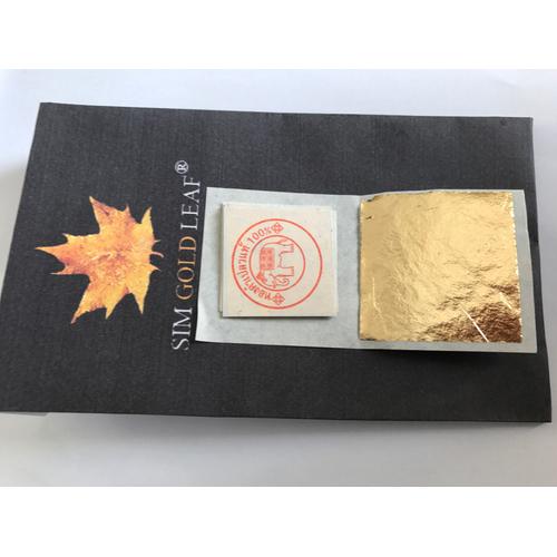 SIM GOLD LEAF Feuilles d' Or Alimentaire 35 mm X 35 mm Comestible