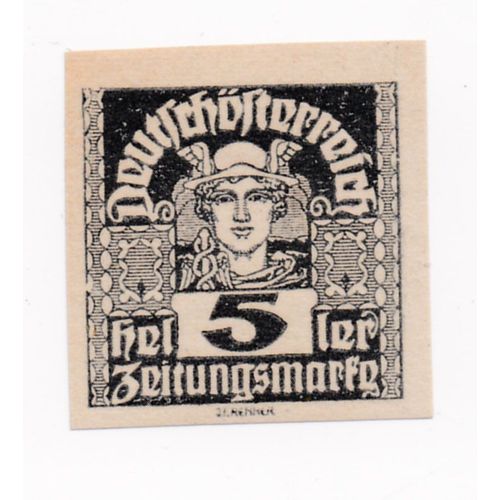 Timbre Autriche : Deutschösterreich 5 Heller Zeitungsmark