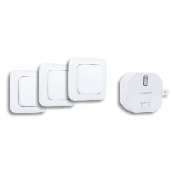 Interrupteur Double et modules encastrables Kit domotique Interrupteur sans Fil Smartwares Plug /& Connect
