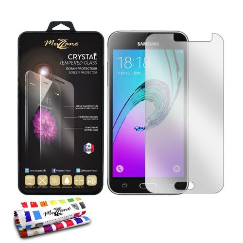 Vitre De Protection Samsung Galaxy J3 2016 [Ultracrystal] [Transparente] De Muzzano + Stylet Et Chiffon Muzzano® - La Protection Antichoc Ultime Elegante Et Durable