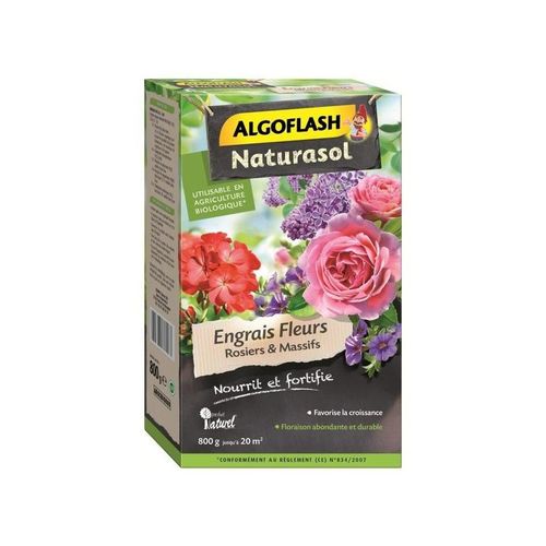 ALGOFLASH NATURASOL Engrais Fleurs, rosiers et massifs - 800 g