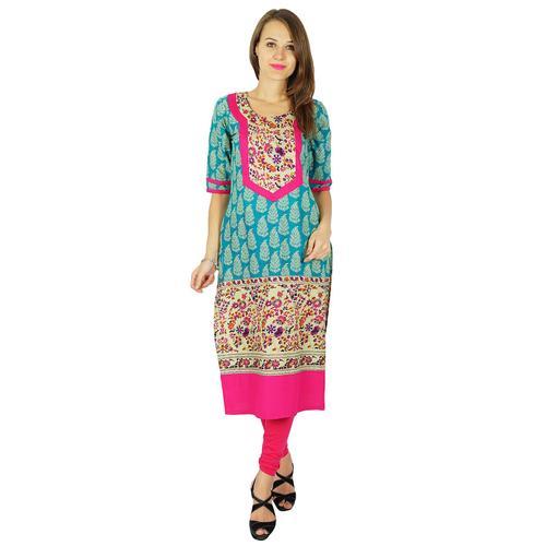 Phagun Concepteur Indien Femmes Bollywood Kurta Robe Tunique En Coton Kurti Ethnique, Multicolore