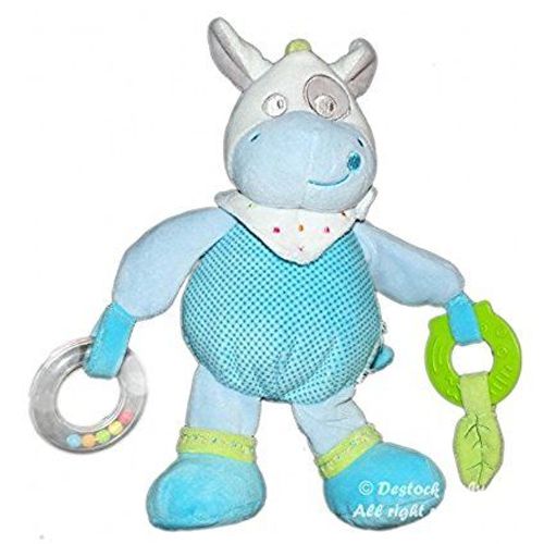 Doudou Zebre Bleu Mots D'enfants Peluche Cheval Vache Bleue Mot D'enfant  Jouet Éveil Bébé Naissance
