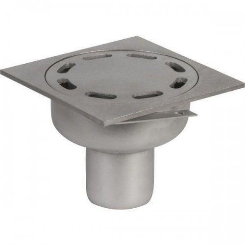 Siphon inox complet - couverture sablée - Showerdrain Eko / sortie verticale/100x100mm ACO