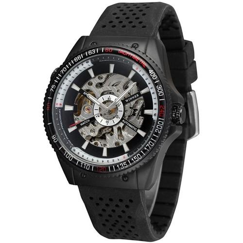 Montre Sport Homme Automatique - Hublot Arrière - Bracelet Silicone