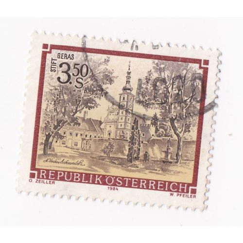 Timbre Autriche : Republik Österreich, Stift Geras (Monastère De Geras) , Niederösterreich, 3,5 S