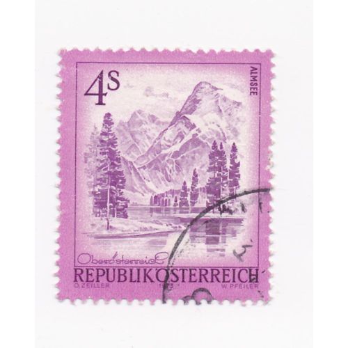 Timbre Autriche : Republik Österreich, Almsee, Oberösterreich ( Lac Almsee En Haute Autriche), 4 S