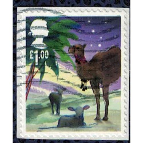 Royaume Uni 2015 Oblitéré Sur Fragment Used Les Animaux De La Nativité