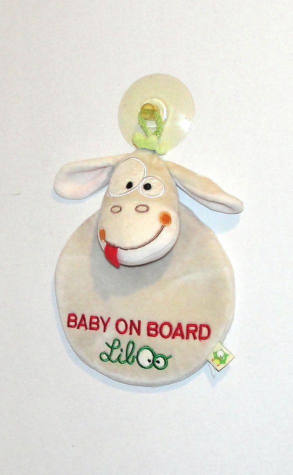 Doudou Bebe A Bord Liboo Peluche Ane Baby On Board Ventouse Rakuten