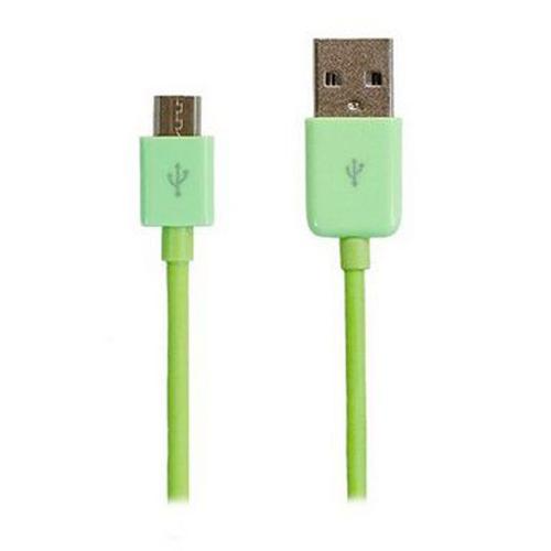 Wileyfox Spark Plus Câble Data Micro USB vert 1 mètre pour charge, synchronisation et transfert de données.