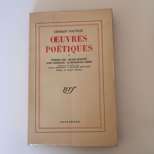 Oeuvres Poétiques I