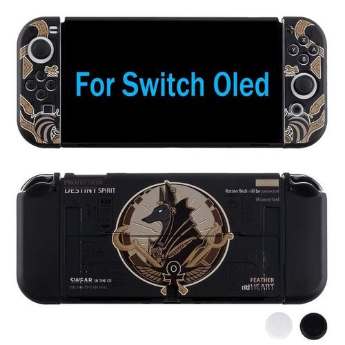 Skull Death Hard Case Tv Dock Stand Protective Crystal Shell For Nintendo Switch Oled Ns Joy-Con Tpu Soft Full Cover Protector