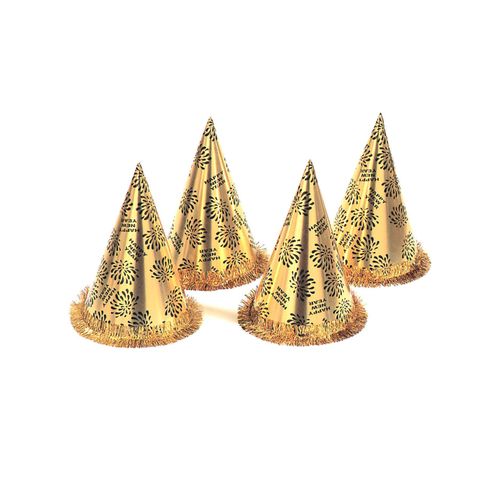 Chapeau Pointu Doré Nouvel An Taille Unique