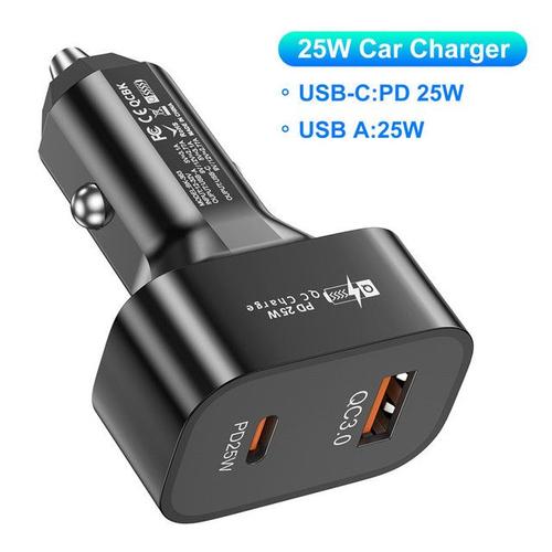 Chargeur Usb Pd Rapide Pour Voiture Pour Iphone 14 13 12 Mini Pro Max Qc3.0 Affichage Numérique Pour Ordinateur Portable Samsung Huawei