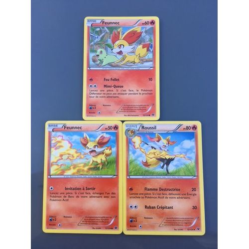 Feunnec 50pv (11/124) + Feunnec 60pv (10/124) + Roussil 80pv (12/124) Pokemon