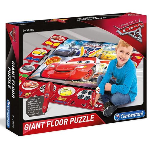 Clementoni Disney Cars 3 Tapis Interactif De Puzzle De Plancher Géant Avec Stylo (Parlant Anglais)