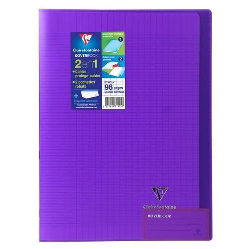 Clairefontaine Kover Book Cahier Piqûre Avec Rabats 210x297 96 Pages 90g - Couverture Violet