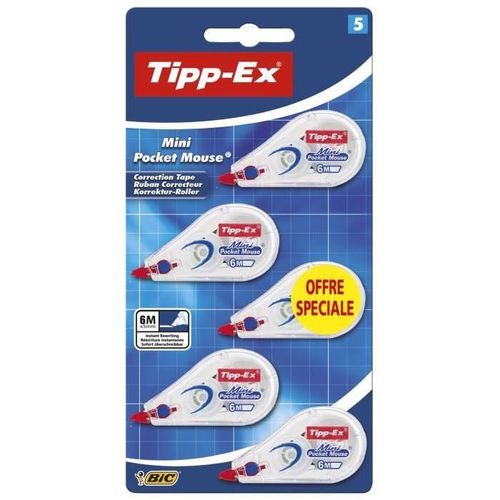 Bic Ruban Correcteur Tipp-Ex Mini Pocket Mouse Standard X5