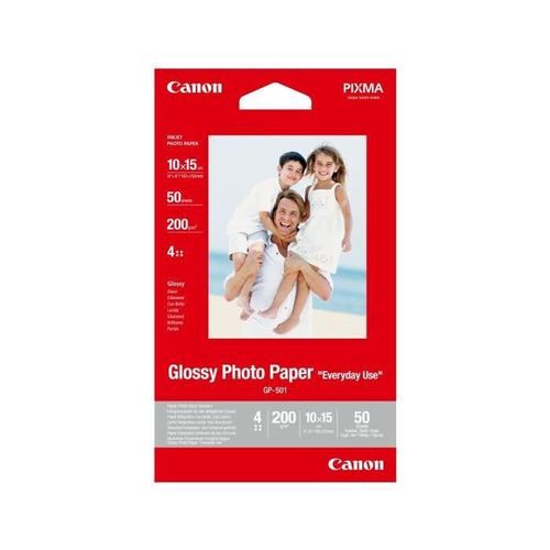 CANON Papier Photo Glacé économique GP-501 - 10 X 15 cm - 50 feuilles