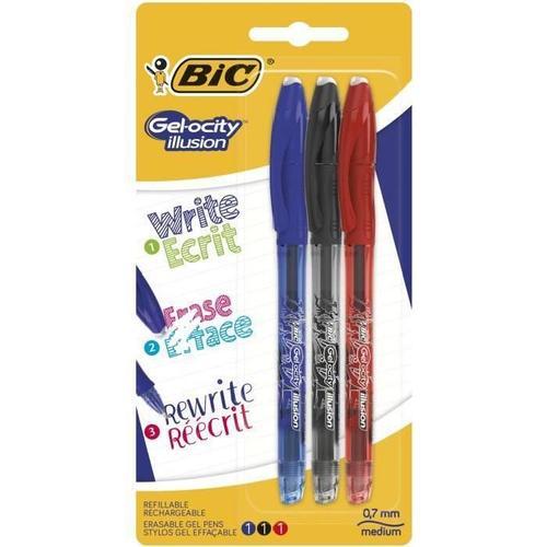 Bic Lot De 3 Rollers Gelocity Illusion Assortis