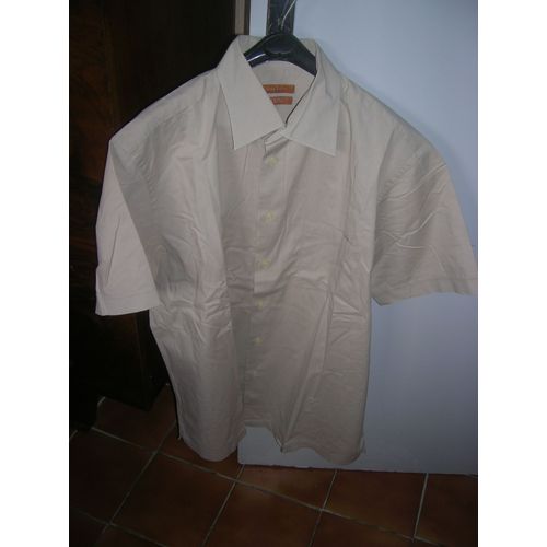 Chemise Zara Manches Courtes Coton L Beige